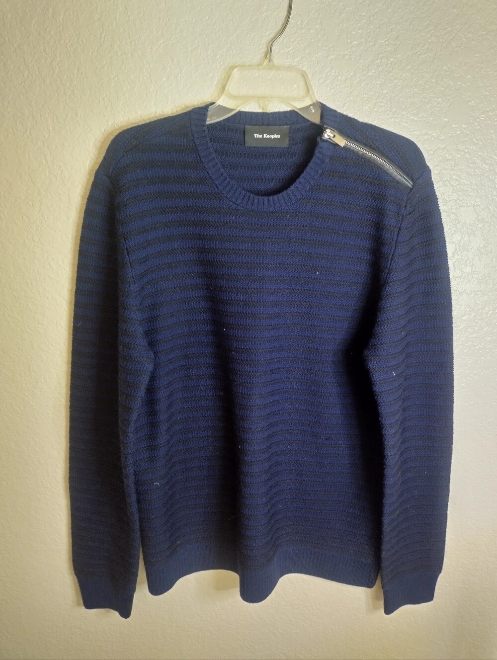 The Kooples Crew Neck Side Neck Zipper Sweater Sz L